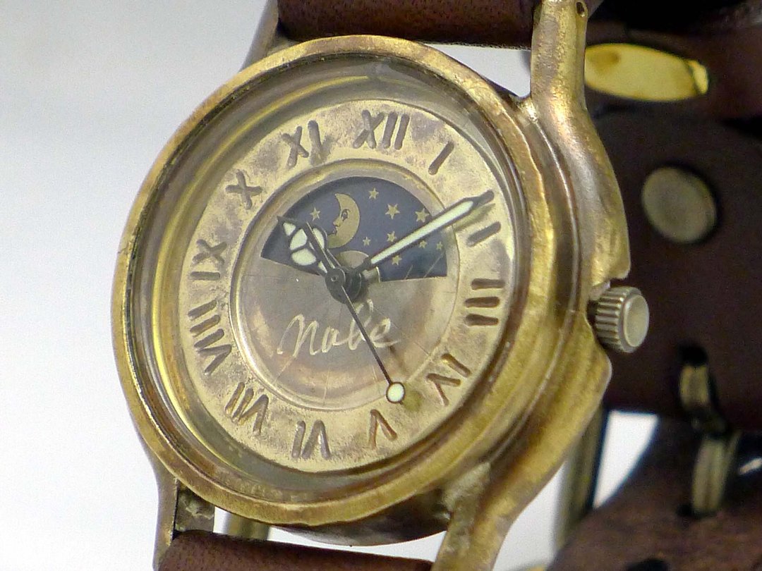 S-WATCH2-B-S&M 手工表 HandCraftWatch 男款黄铜 32mm 日月罗马数字 (207S&M) - 女表 - 铜/黄铜 金色