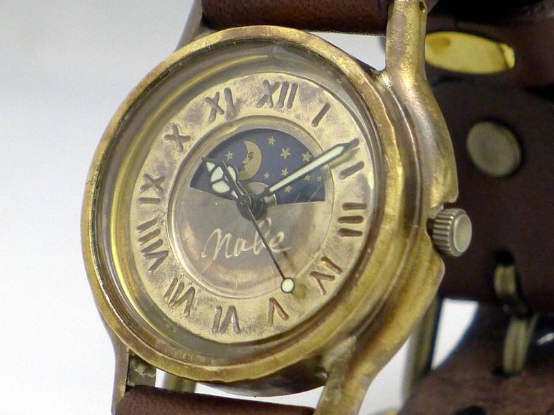 S-WATCH2-B-S&M 手工表 HandCraftWatch 男款黄铜 32mm 日月罗马数字 (207S&M) - 女表 - 铜/黄铜 金色