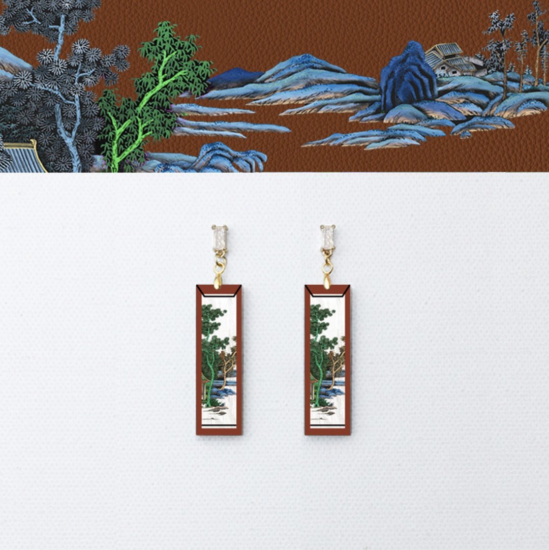咖树 紫禁城系列 油画肌理耳环 - 耳环/耳夹 - 其他材质 多色