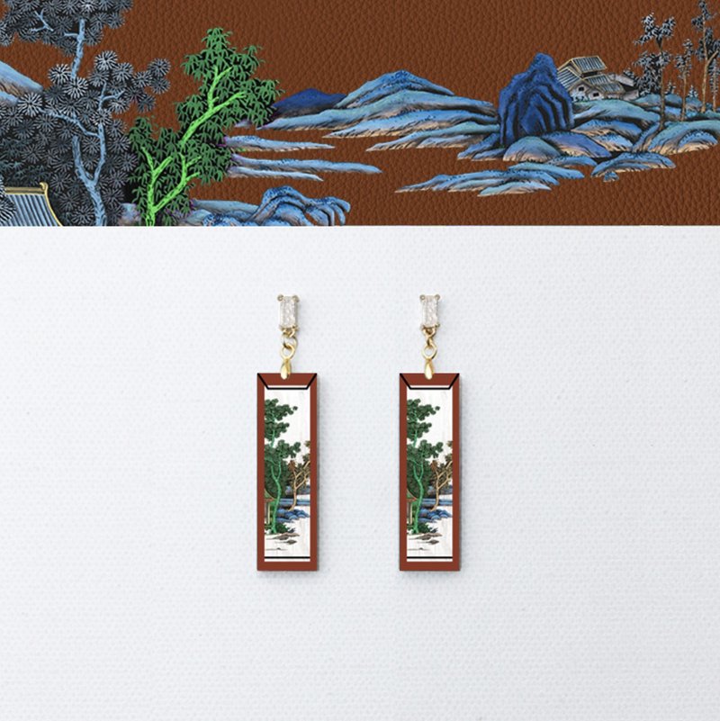 咖树 紫禁城系列 油画肌理耳环 - 耳环/耳夹 - 其他材质 多色