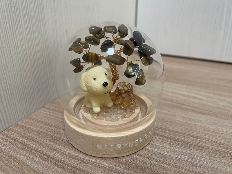 布丁犬款订制 | 水晶树系列微景观水晶球 | 可爱 | 居家摆饰 - 摆饰 - 水晶 咖啡色