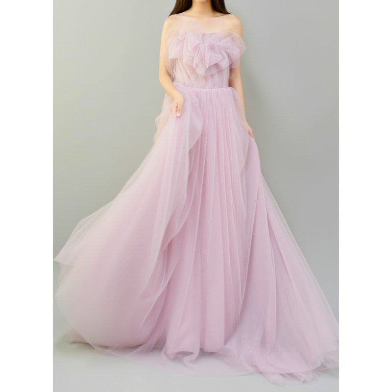 Petaline 花瓣纱裙 - 晚装/礼服 - 丝．绢 粉红色