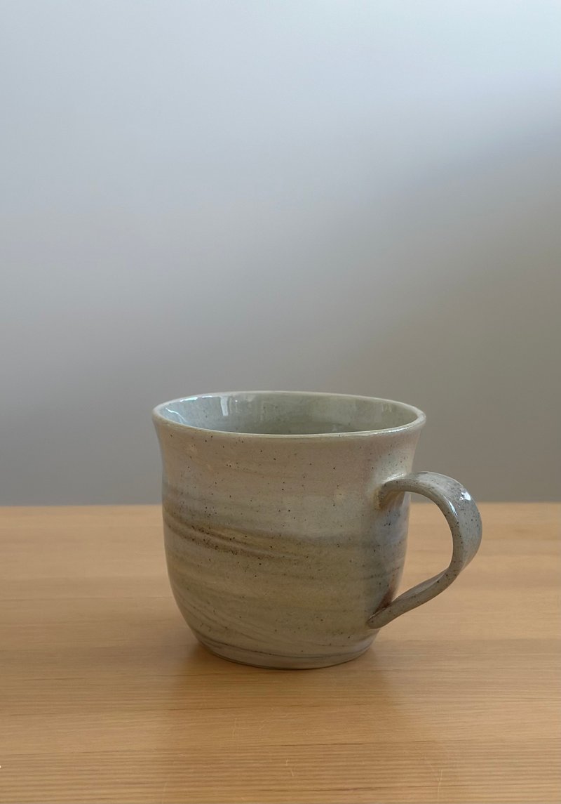 灰蓝手拉胚陶瓷咖啡 茶 马克 杯 250 ml - 花瓶/陶器 - 陶 灰色
