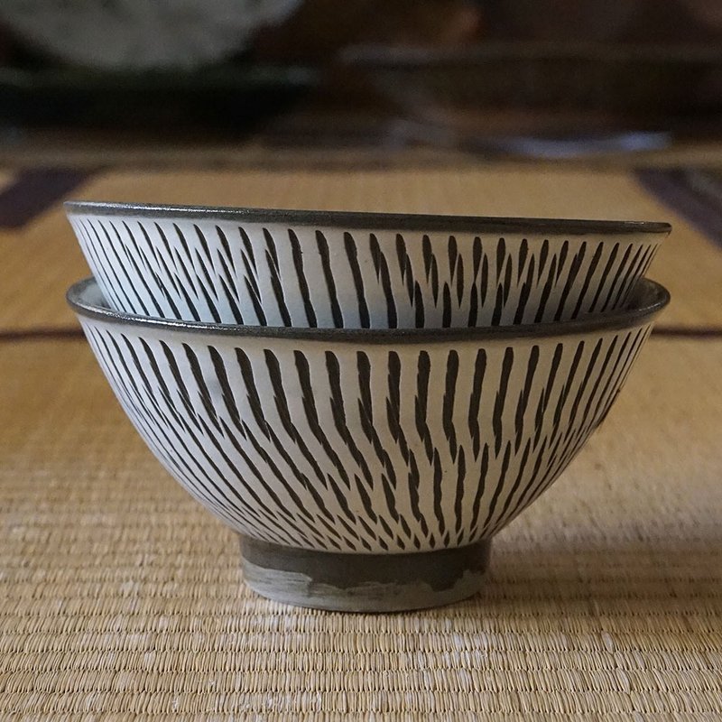 小鹿田烧飞刨饭碗 - 碗 - 陶 