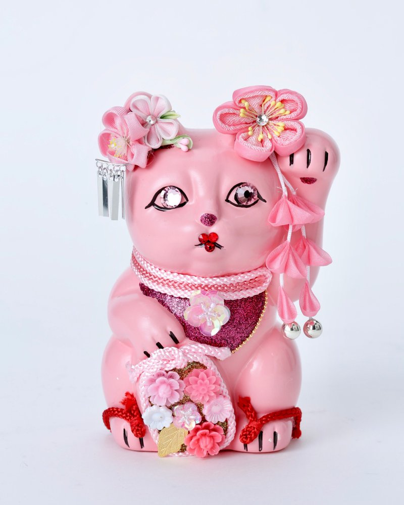 Maikoi lucky cat - 摆饰 - 陶 粉红色