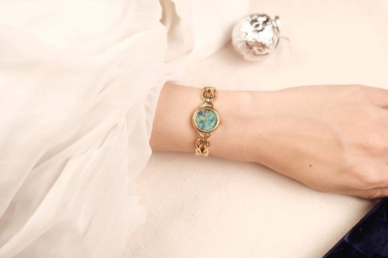 Vintage Swiss Made Opal jewelry Watch 古董瑞士制蛋白石珠宝表 - 女表 - 宝石 金色