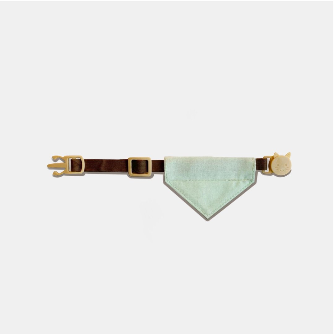 简约手工定制小猫项圈 | Tortoise Green Breakaway Cat Collar - 项圈/牵绳 - 棉 绿色