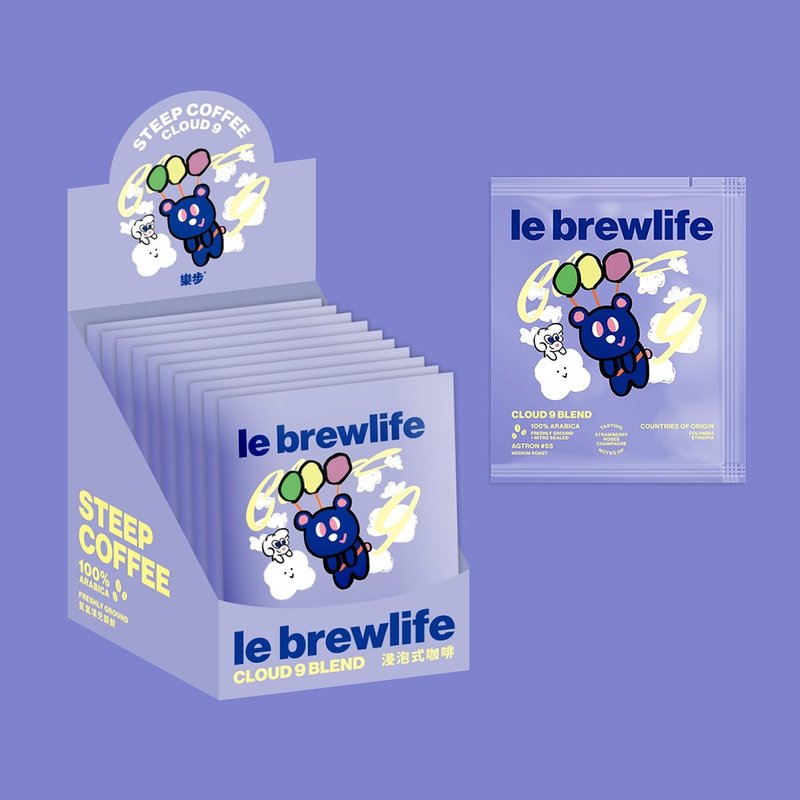 【乐步咖啡】云朵九拼配浸泡式精品咖啡酒渍咖啡冰热皆宜10入 - 咖啡 - 新鲜食材 黑色