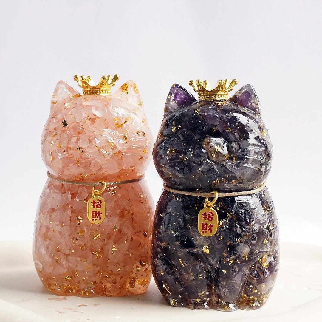 【Hourrae荷莱】开运招财猫 水晶摆件 - 摆饰 - 水晶 多色