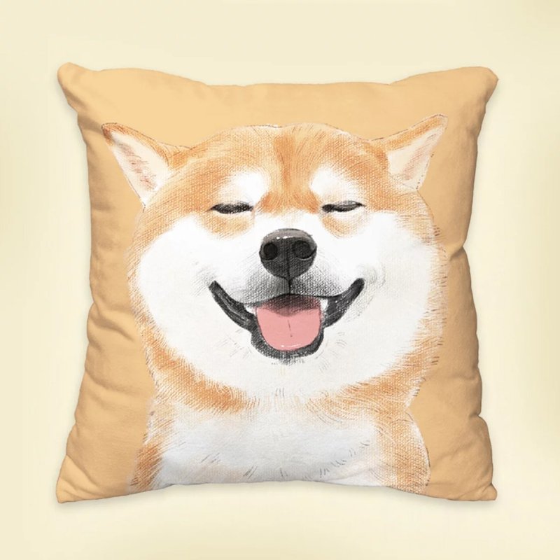 【我会永远爱你】经典款柴柴 狗狗动物抱枕/枕头/靠垫 - 枕头/抱枕 - 棉．麻 橘色