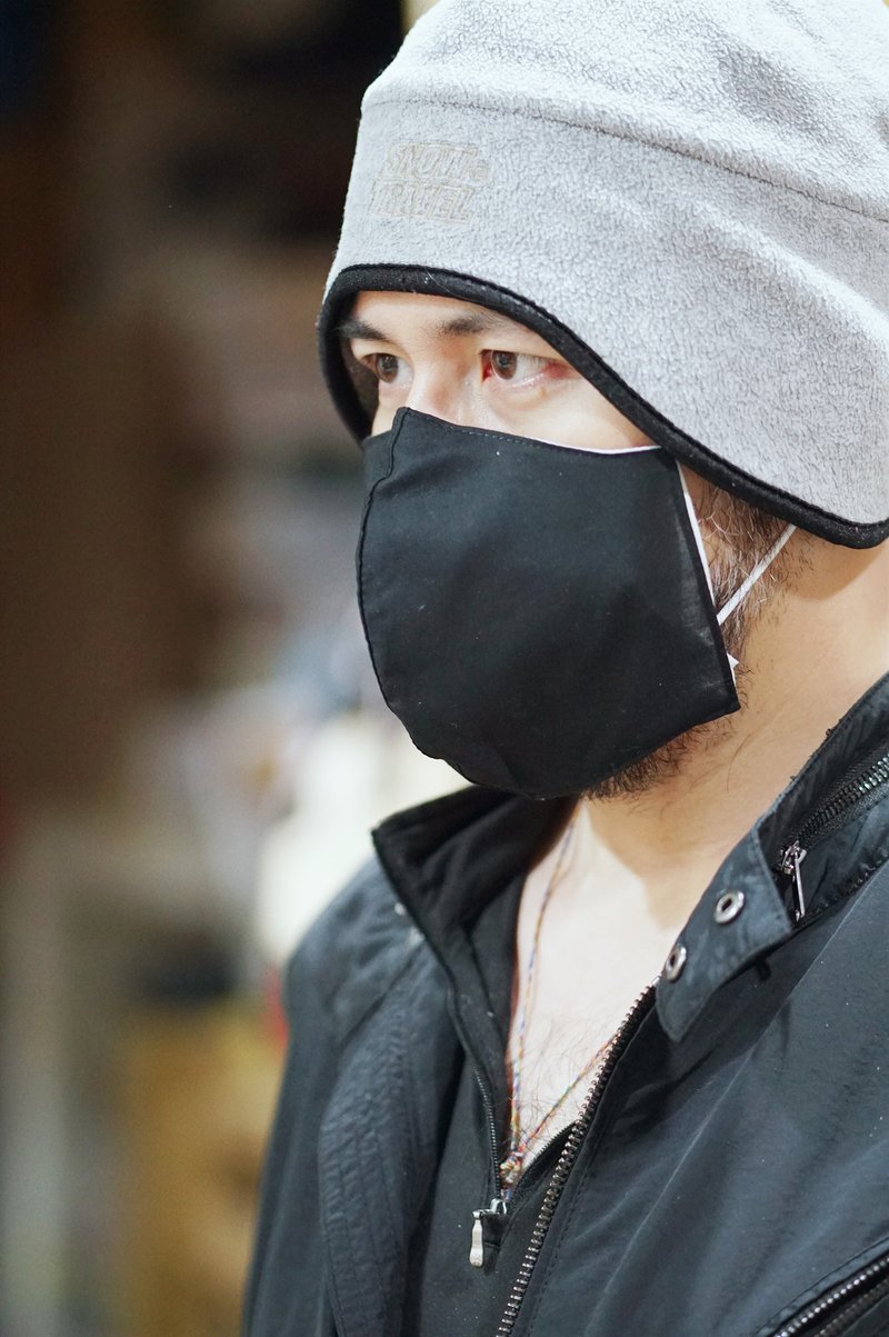 Bucute a.32成人男款立体 口罩套/可重复洗/需配医疗口罩/低调黑 - 口罩 - 其他人造纤维 黑色
