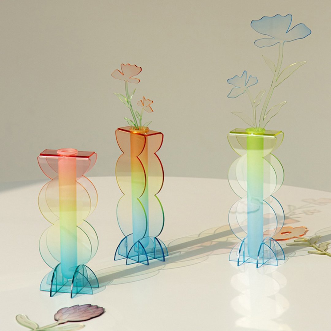 rounded SUMMER vase - acrylic vase - 花瓶/陶器 - 压克力 