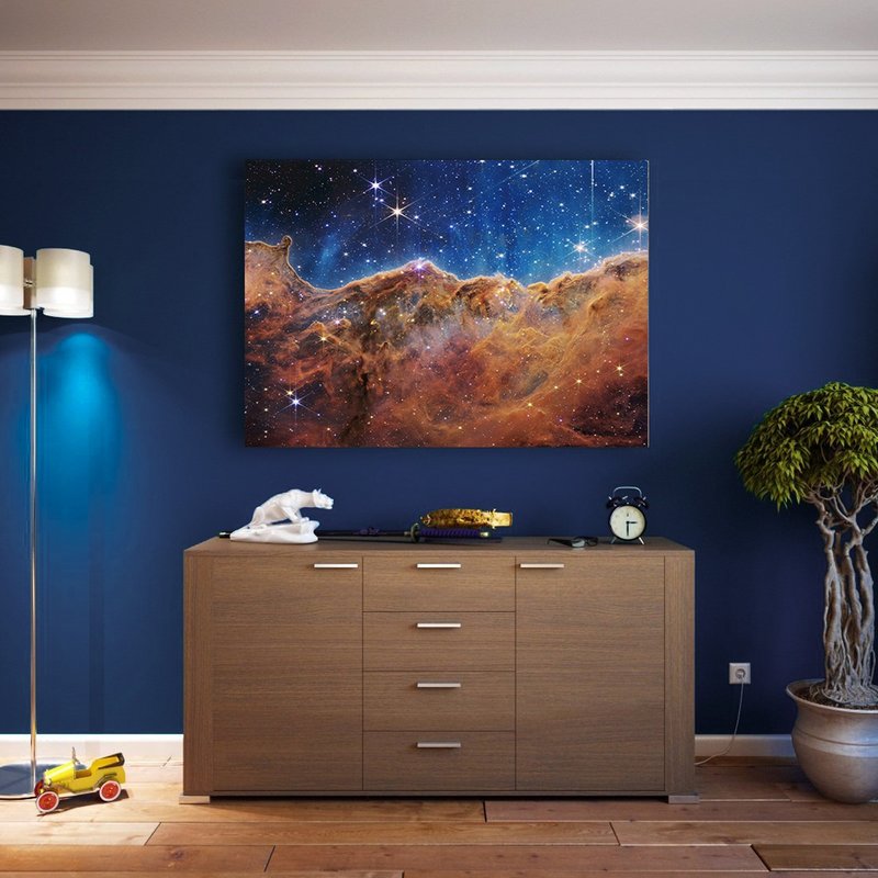 WEBB • 米斯特拉尔星云I - 星云外太空装饰画/韦伯天文望远镜 - 海报/装饰画/版画 - 棉．麻 蓝色