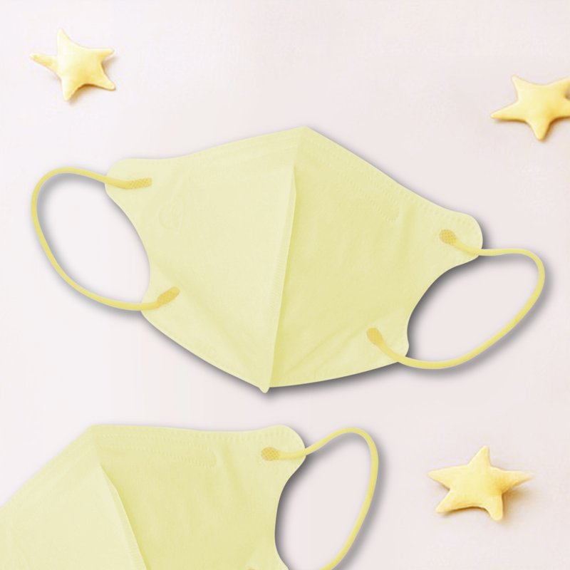 天心/医疗口罩/2~4岁/幼童立体30入/蜡笔系列/小鸭黄/素色 - 口罩 - 其他材质 