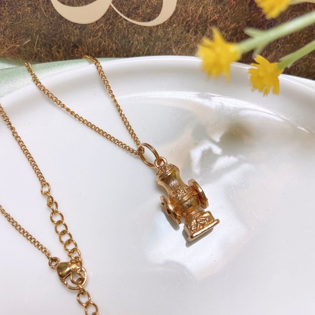 【西洋古董饰品】轮圈可转动消防栓立体雕花 极质感 项链 - 项链 - 贵金属 金色