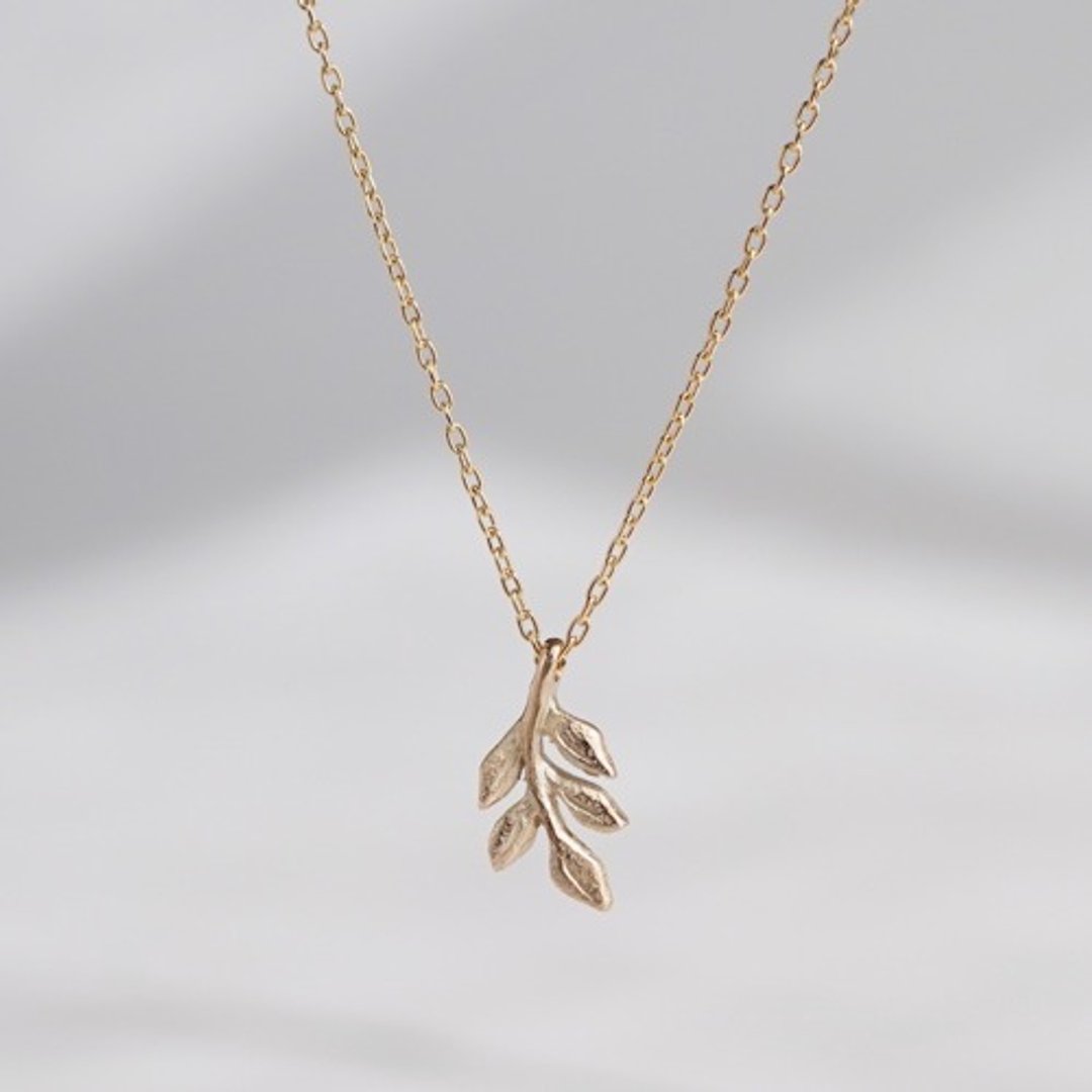 Foliage tiny necklace   P087K10 - 项链 - 其他金属 金色