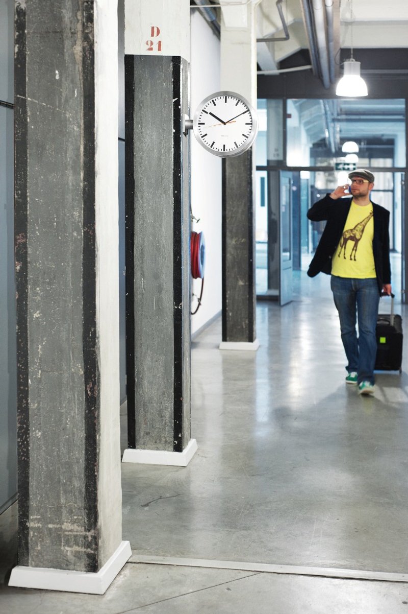 Karlsson, Wall clock Double Sided station aluminum双面钟 - 时钟/闹钟 - 其他金属 银色