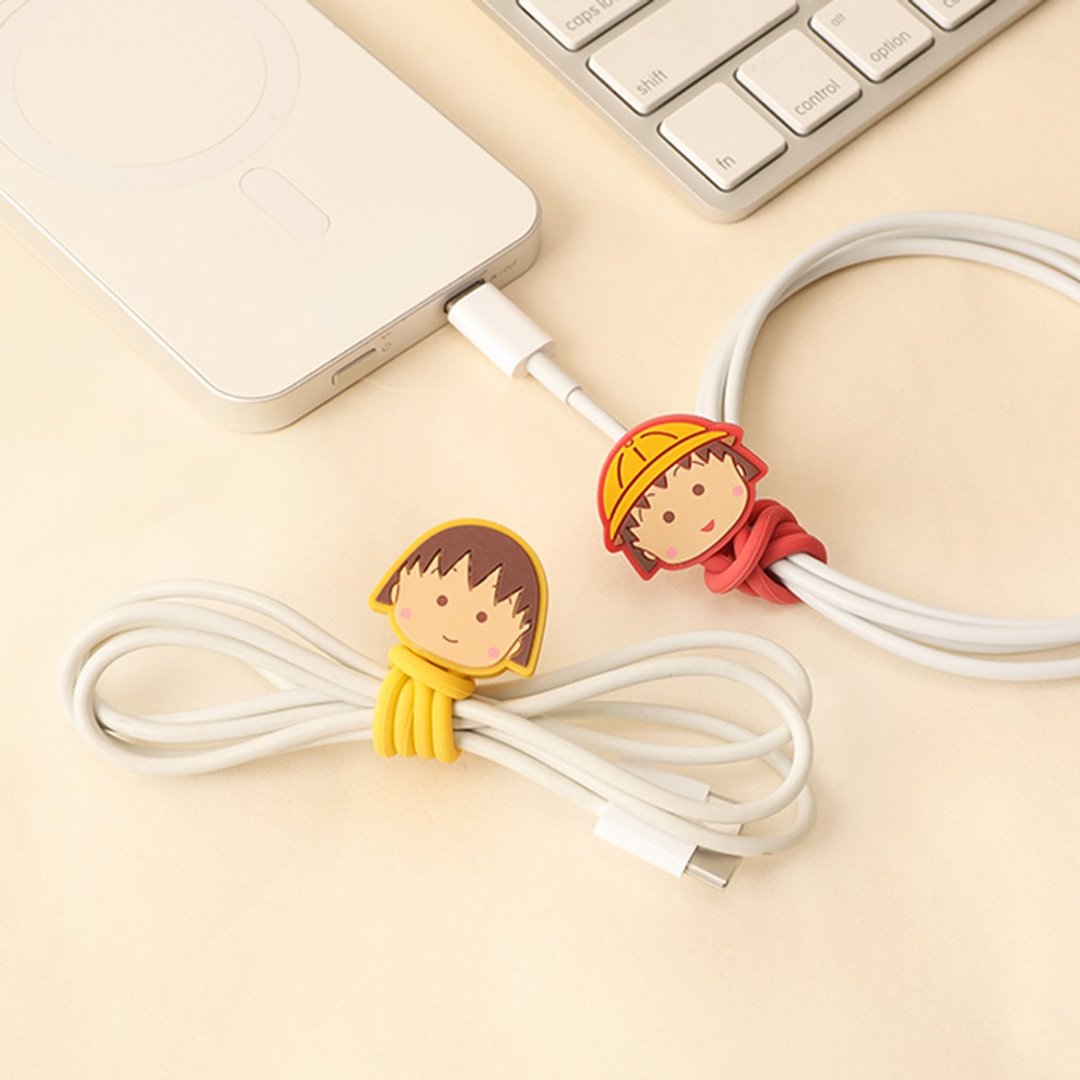 樱桃小丸子硅胶造型绑带-线材收纳集线器 耳机充电线束绳 卷线器 - 收纳用品 - 硅胶 多色
