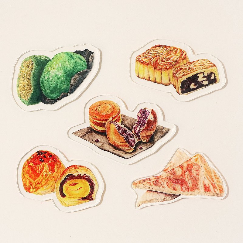 【台湾糕饼系列】手绘美食压克力磁铁/冰箱贴/强力磁铁 - 冰箱贴/磁贴 - 塑料 绿色