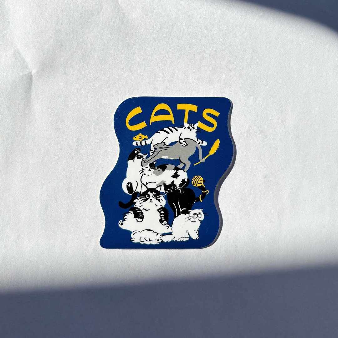 猫奴贴纸 - 贴纸 - 防水材质 蓝色
