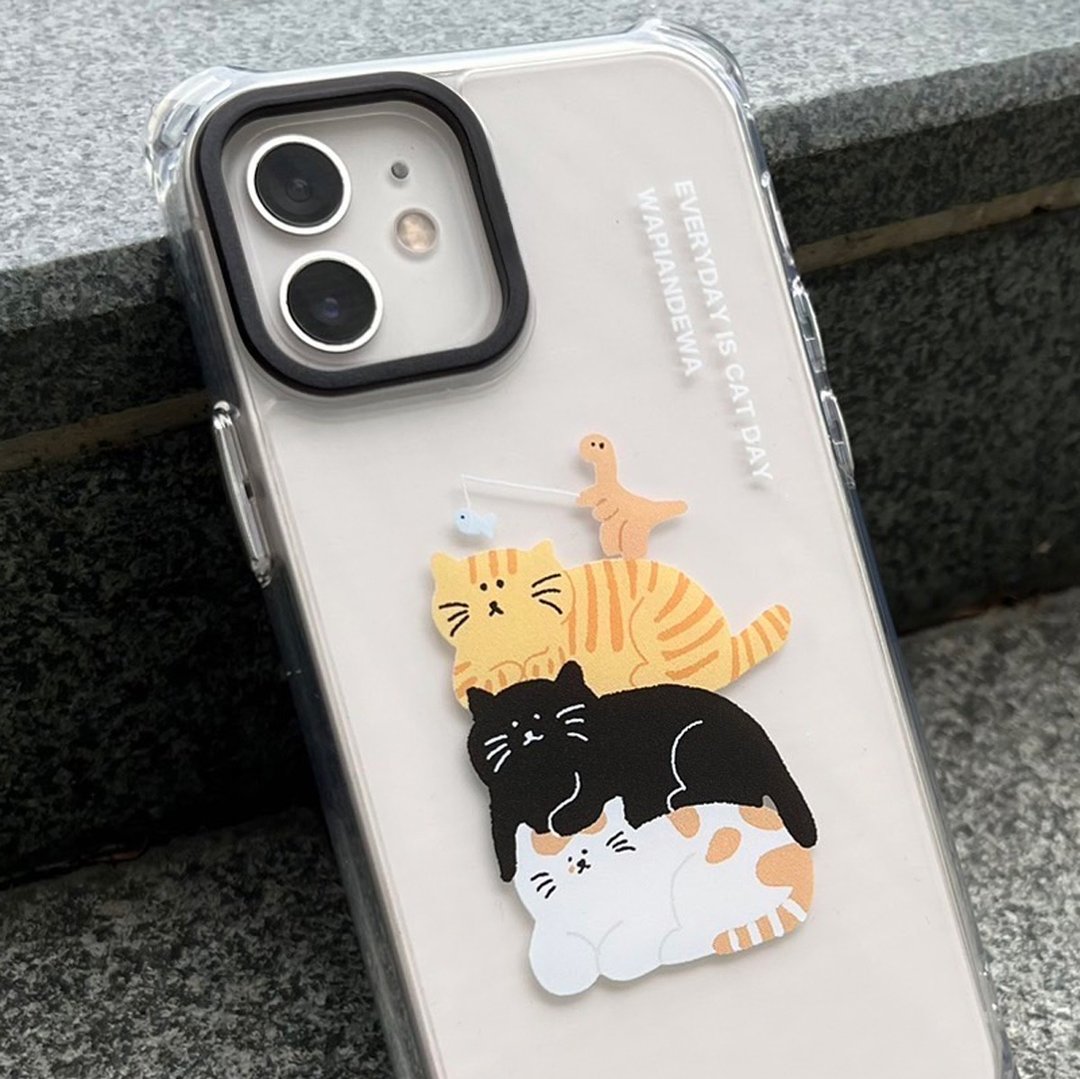 Everyday is cat day - iphone 手机壳 - 手机壳/手机套 - 塑料 透明