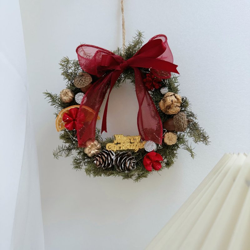圣诞花圈 圣诞礼物 圣诞布置 交换礼物 永生花花圈 干燥花圈 藤圈 - 干燥花/捧花 - 植物．花 绿色