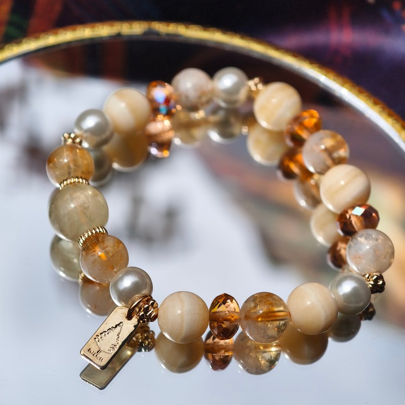 创意 设计 手链 蜜光之约 Golden Luster - 手链/手环 - 水晶 橘色