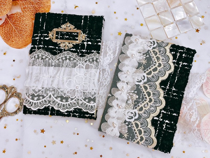 黑色小香风重工蕾丝手工本 - 笔记本/手帐 - 其他材质 