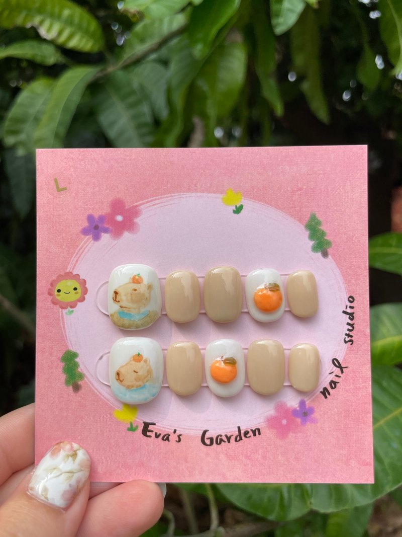 可爱_手工穿戴甲_温泉水豚 - 其他 - 其他材质 橘色