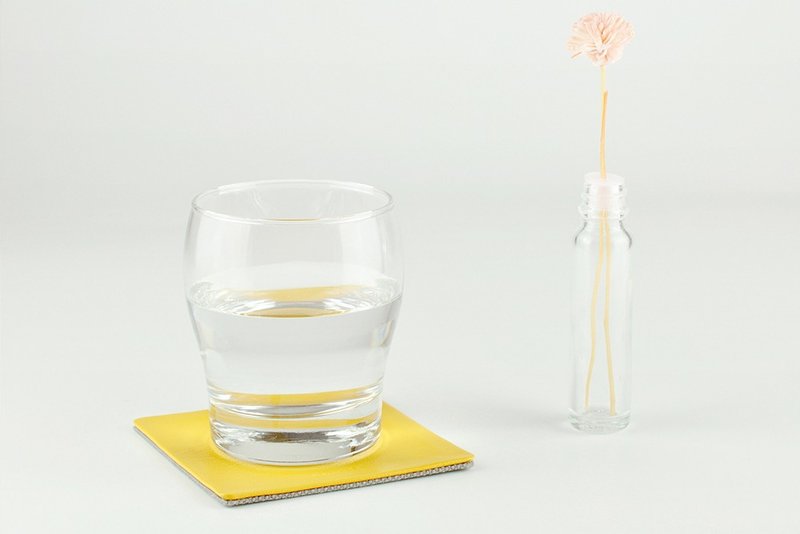 杯垫 9色可选 黄绿色系 - 杯垫 - 真皮 黄色