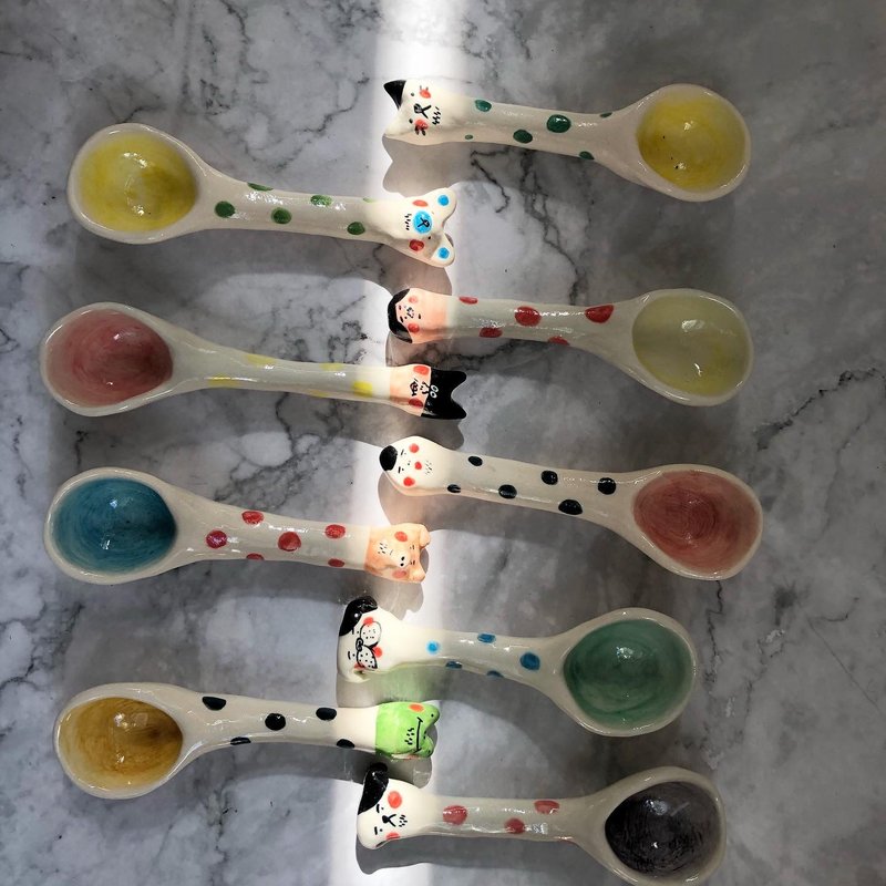 生活瓷器 | 动物小汤匙 - 浅碟/小碟子 - 瓷 多色