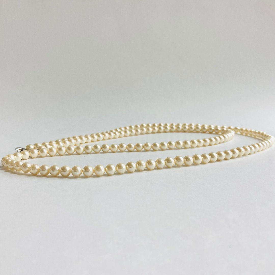 贝壳珍珠 2Way 长项链 / 约 6.5mm 约 100cm / 奶油双色 / R / made in japan - 项链 - 贝壳 金色