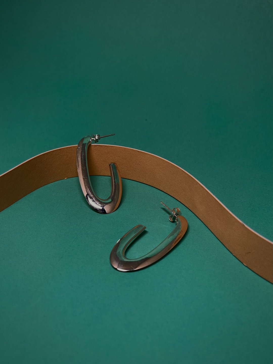 Chunky Silver Hoops, 925 Sterling Silver Thick Hoop Plated, Minimalyst Earrings, - 耳环/耳夹 - 纯银 银色