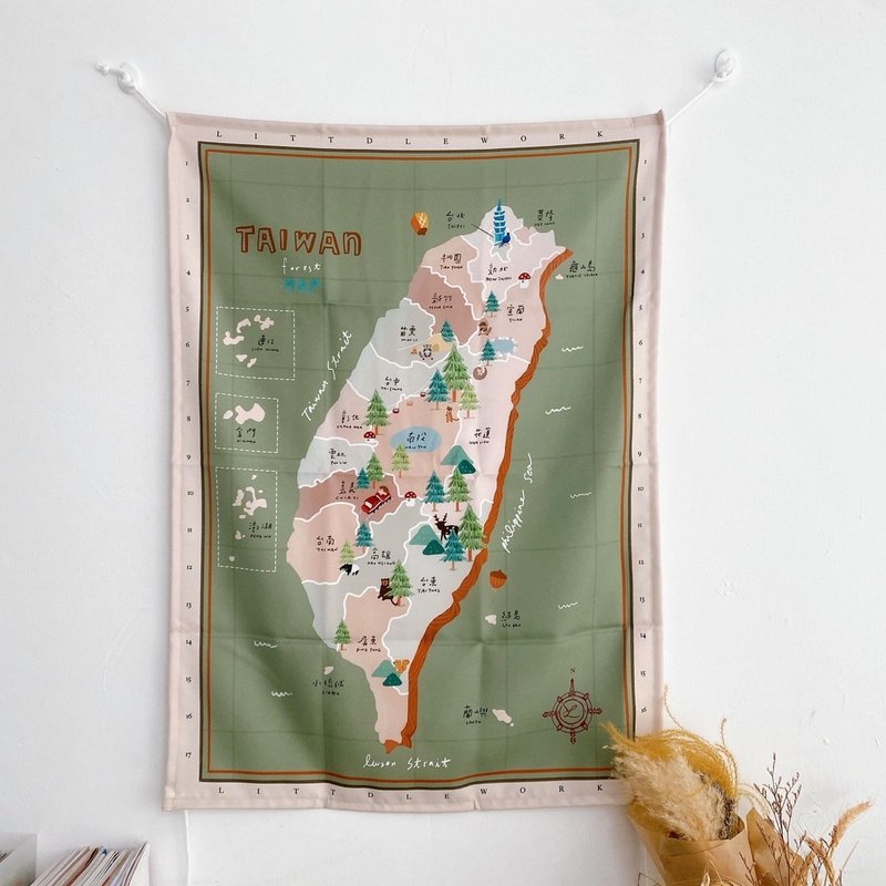【热买商品】台湾地图布幔 - 酪梨森林 - 其他 - 绣线 绿色