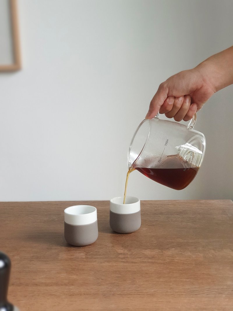 TRIVOC espresso cups陶瓷硅胶对杯组(灰) - 其他杯子 - 瓷 灰色