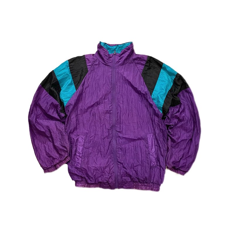 Vintage Multi Sport Jacket 古着美式运动风拼接外套 - 男装外套 - 其他人造纤维 紫色