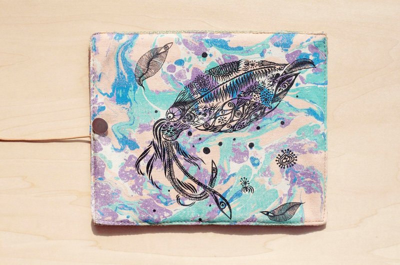 圣诞交换礼物 手绘渲染笔袋 餐具袋 手感卷轴 春卷笔袋-透抽 水彩 - 铅笔盒/笔袋 - 其他材质 多色