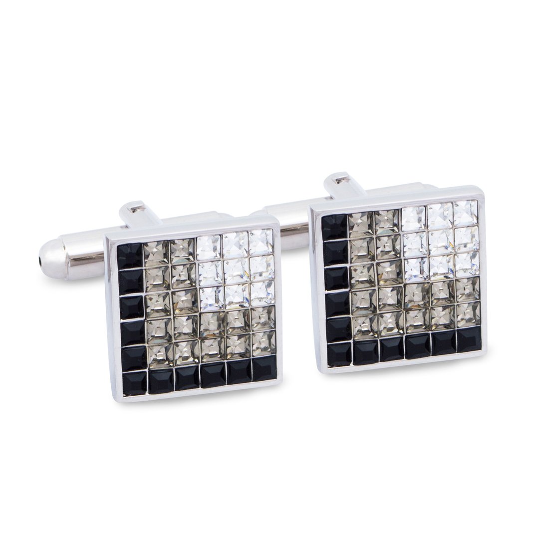 Gradient crystal cufflinks - 袖扣 - 其他材质 多色