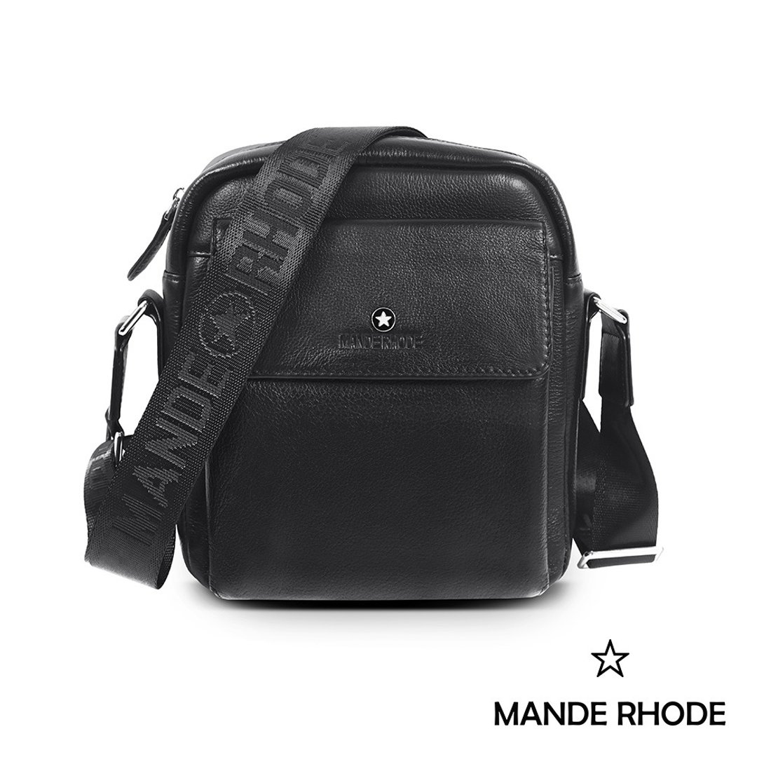 MANDE RHODE - 真皮订制前掀造型斜背包 - A7777K - 侧背包/斜挎包 - 真皮 黑色