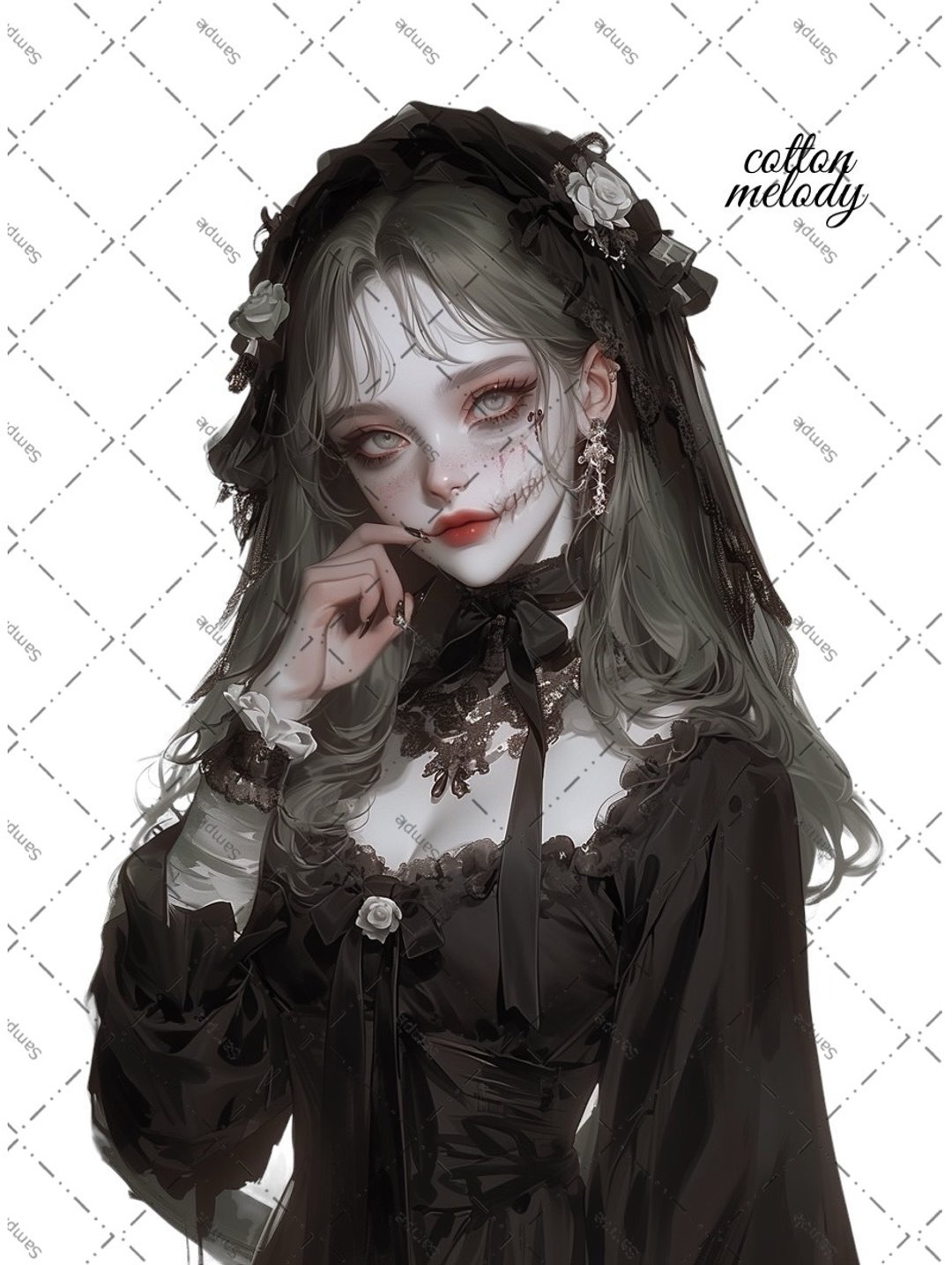 original sticker no.1662 人物贴纸 原创贴纸 人物贴纸 女孩贴纸 原创人物贴纸 - 贴纸 - 纸 