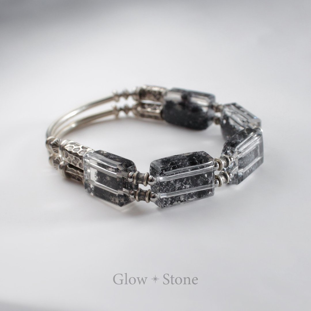 GLOWSTONE 蓝黑幽灵手排/手串 - 手链/手环 - 水晶 黑色