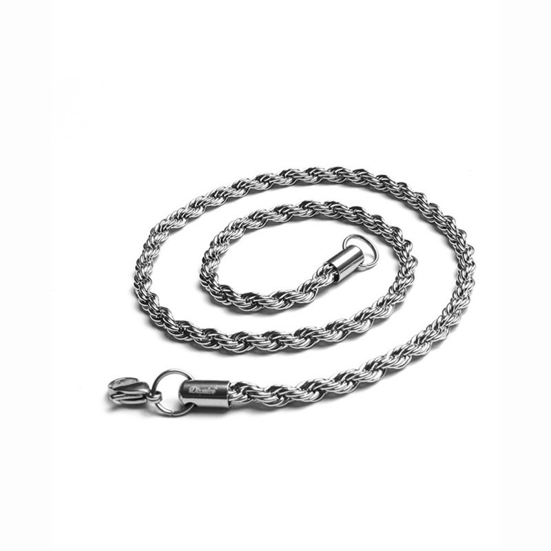 DISSOLVE设计师原创 扭纹缠绕钛钢项链 可作手链 - 手链/手环 - 不锈钢 银色