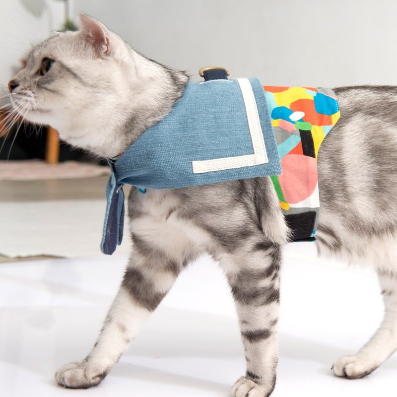 胸背衣 乐丹宁 Orange Blinks 浅色牛仔领巾x印花 XS/S/M/L (XS/M/L完售) - 衣/帽 - 棉．麻 