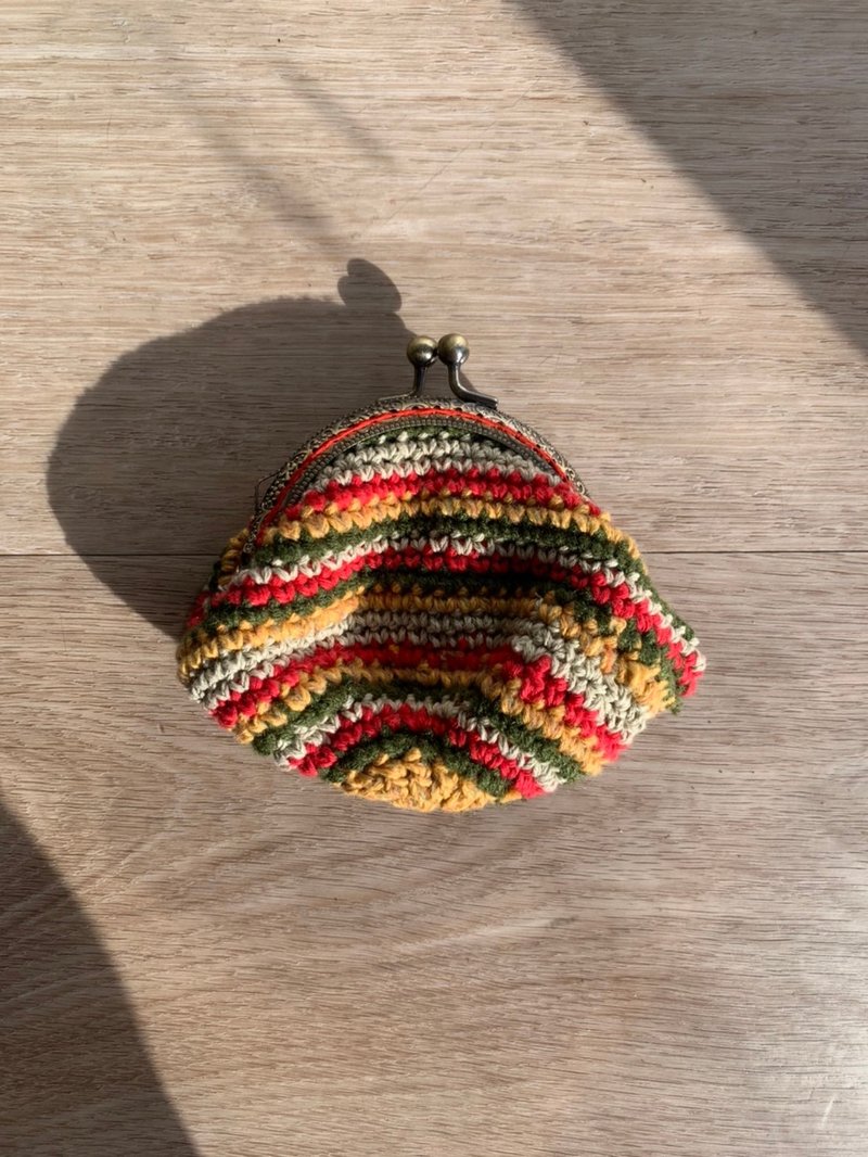 跳色编织口金包 - 零钱包 - 棉．麻 多色