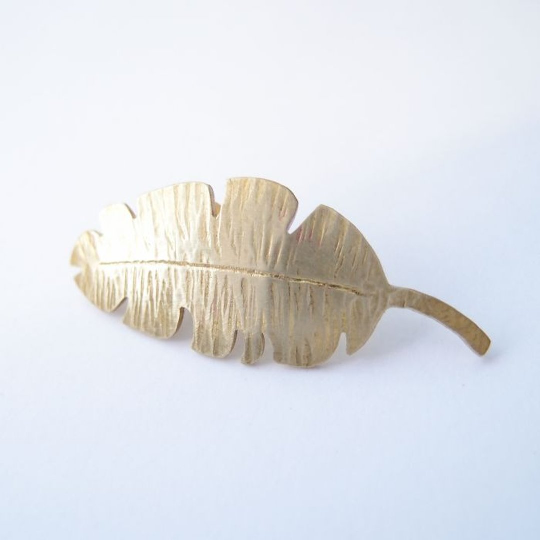 观叶植物3 黄铜 胸针 - 胸针 - 其他金属 金色
