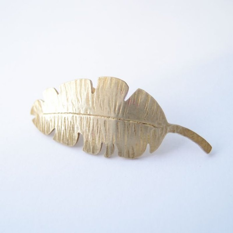 观叶植物3 黄铜 胸针 - 胸针 - 其他金属 金色