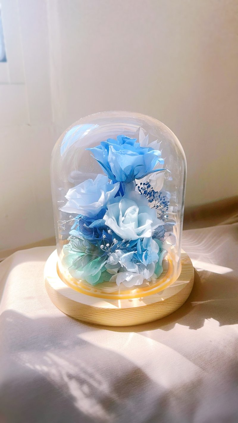 莳漫花间－微光海静 永生花盅 海洋 蓝色 永生花礼 - 干燥花/捧花 - 植物．花 蓝色