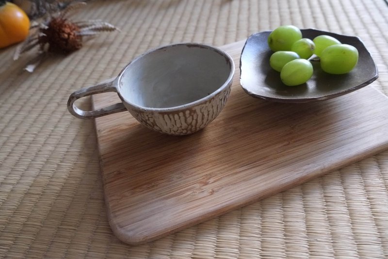 木刻纹长柄咖啡杯 120 ML - 其他杯子 - 陶 咖啡色