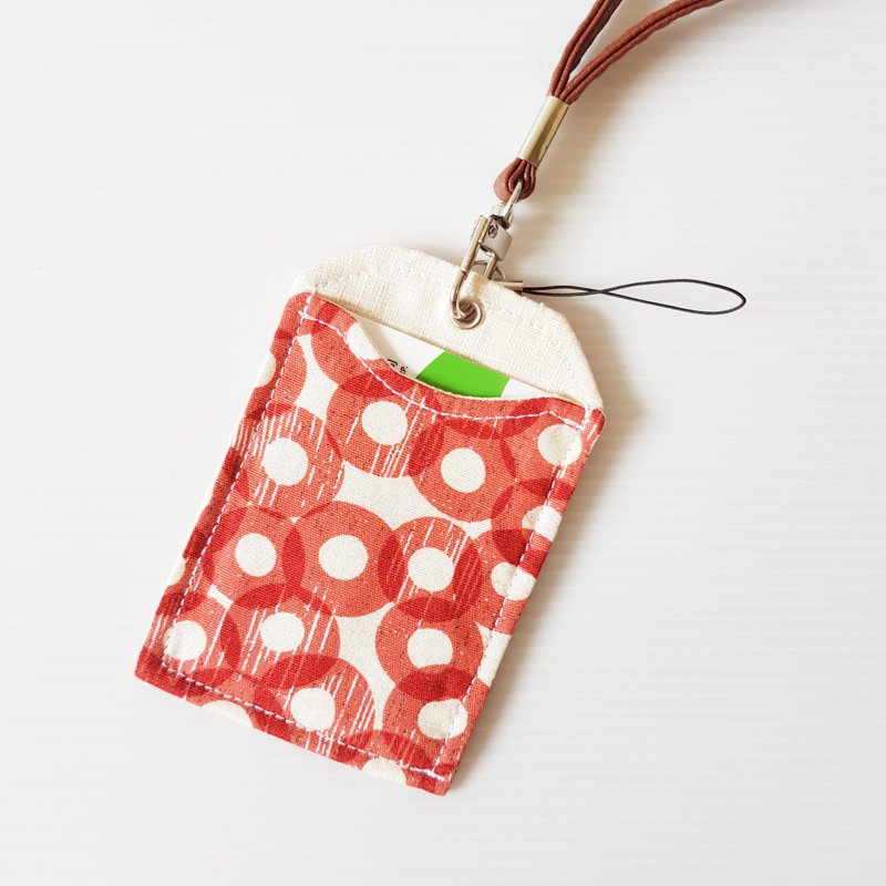 【时光涟漪-红&米】 御守造型卡套 卡套 证件套 吊饰 - 证件套/卡套 - 棉．麻 红色