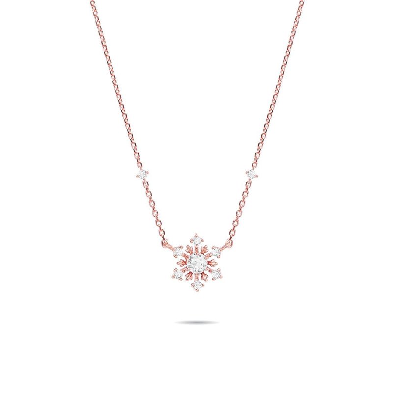 L'amour 闪烁雪花项链 (玫瑰金) - 项链 - 纯银 
